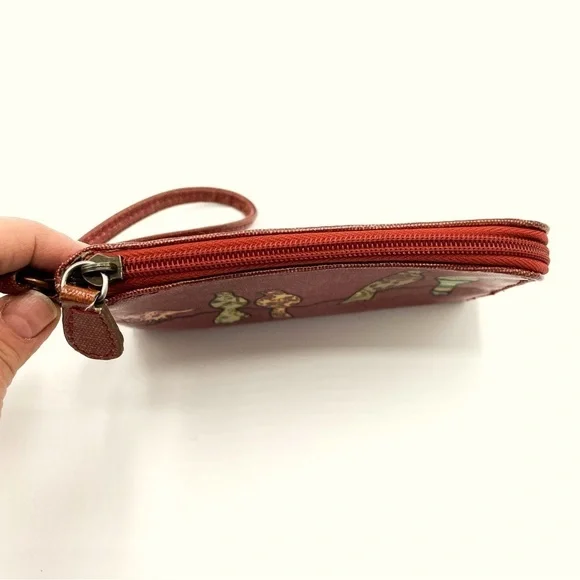 Mariposa Birdie wristlet / clutch / wallet / coin purse, brownish red - Picture 3 of 9